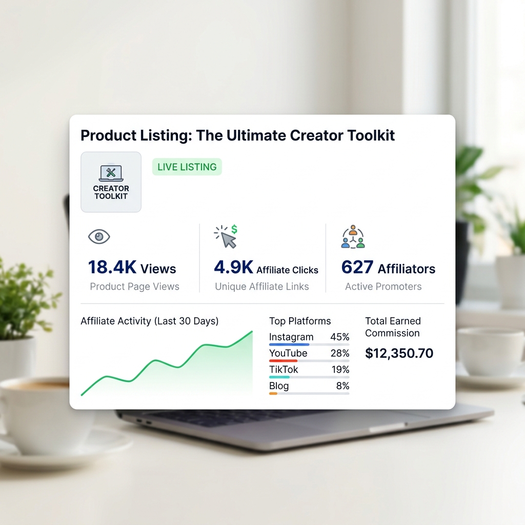 Mockup dashboard untuk pemilik produk